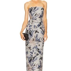 Sau Lee Meryl Dress in Blue Multi